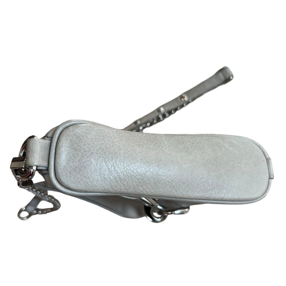 Rebecca Minkoff Gray Leather Mini Mac Crossbody Bag Silver Chain - Picture 13 of 16